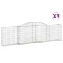 Gabion baskets 3 pcs arch shape iron 400x30x100/120 cm by vidaXL, Pots and planters - Ref: Foro24-3146867, Price: 428,09 €, D...
