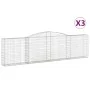 Gabion baskets 3 pcs arch shape iron 400x30x100/120 cm by vidaXL, Pots and planters - Ref: Foro24-3146867, Price: 424,32 €, D...