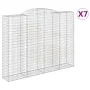 Gabion baskets 7 units, arched shape, iron, 300x50x220/240 cm by vidaXL, Pots and planters - Ref: Foro24-3146814, Price: 1,00...