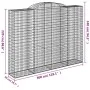 Gabion baskets 7 units, arched shape, iron, 300x50x220/240 cm by vidaXL, Pots and planters - Ref: Foro24-3146814, Price: 1,00...