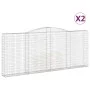 Wire gabion baskets, 2 units, arched shape, iron, 400x30x160/180 cm. by vidaXL, Pots and planters - Ref: Foro24-3146905, Pric...