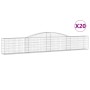 Gabionenkörbe, 20 Stück, Bogenform aus Eisen, 400 x 30 x 60/80 cm von vidaXL, Töpfe und Pflanzgefäße - Ref: Foro24-3146850, P...