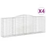 Gabion baskets 4 pcs arch shape iron 400x50x140/160 cm by vidaXL, Pots and planters - Ref: Foro24-3147024, Price: 801,32 €, D...