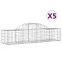 Gabion baskets 5 units, arched shape, iron, 200x50x40/60 cm by vidaXL, Pots and planters - Ref: Foro24-3146260, Price: 254,04...