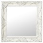 Espejo de pared estilo barroco blanco 50x50 cm