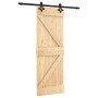 Puerta corredera con herrajes madera maciza de pino 70x210 cm