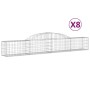 Gabion baskets 8 pcs arch shape iron 300x30x40/60 cm by vidaXL, Pots and planters - Ref: Foro24-3146473, Price: 520,82 €, Dis...