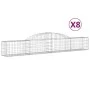 Gabion baskets 8 pcs arch shape iron 300x30x40/60 cm by vidaXL, Pots and planters - Ref: Foro24-3146473, Price: 512,46 €, Dis...