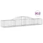 Gabion baskets 12 units, arched shape, iron, 300x50x40/60 cm by vidaXL, Pots and planters - Ref: Foro24-3146657, Price: 914,0...