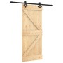 Puerta corredera con herrajes madera maciza de pino 85x210 cm