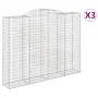 Gabion baskets 3 pcs arc shape iron 300x50x220/240 cm by vidaXL, Pots and planters - Ref: Foro24-3146810, Price: 711,12 €, Di...