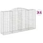 Gabion baskets 4 pcs arc shape iron 300x50x160/180 cm by vidaXL, Pots and planters - Ref: Foro24-3146757, Price: 728,25 €, Di...