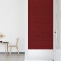 Paneles de pared 12 uds tela rojo tinto 90x30 cm 3,24 m²