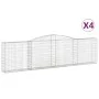 Gabion baskets 4 units, arched shape, iron, 400x30x100/120 cm by vidaXL, Pots and planters - Ref: Foro24-3146868, Price: 536,...