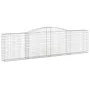 Gabion baskets 4 units, arched shape, iron, 400x30x100/120 cm by vidaXL, Pots and planters - Ref: Foro24-3146868, Price: 536,...