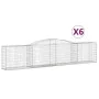 Gabion baskets 6 units, arched shape, iron, 400x50x80/100 cm by vidaXL, Pots and planters - Ref: Foro24-3146987, Price: 829,5...