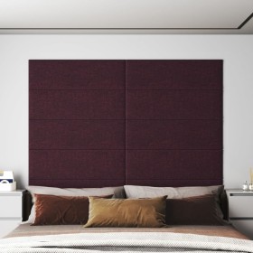 Paneles de pared 12 uds tela morado 90x30 cm 3,24 m²