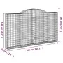 Gabion baskets 6 units, arched shape, iron, 300x30x160/180 cm by vidaXL, Pots and planters - Ref: Foro24-3146579, Price: 923,...