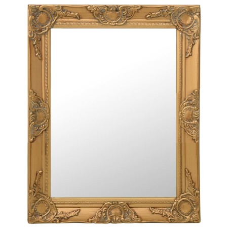Espejo de pared estilo barroco dorado 50x60 cm