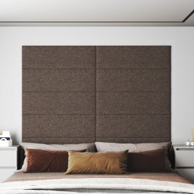 Paneles de pared 12 uds tela gris taupe 90x30 cm 3,24 m²