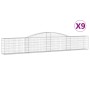 Gabionenkörbe 9 Stück Bogenform Eisen 400x30x60/80 cm von vidaXL, Töpfe und Pflanzgefäße - Ref: Foro24-3146847, Preis: 873,18...