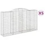 Gabion baskets 5 pcs arc shape iron 300x50x160/180 cm by vidaXL, Pots and planters - Ref: Foro24-3146758, Price: 878,06 €, Di...