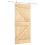 Puerta corredera con herrajes madera maciza de pino 95x210 cm