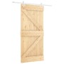 Puerta corredera con herrajes madera maciza de pino 100x210 cm