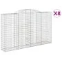 Gabion baskets 8 pcs arch shape iron 300x50x180/200 cm by vidaXL, Pots and planters - Ref: Foro24-3146779, Price: 1,00 €, Dis...