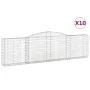 Gabionenkörbe 10 Stück bogenförmiges Eisen 400x30x100/120cm von vidaXL, Töpfe und Pflanzgefäße - Ref: Foro24-3146874, Preis: ...