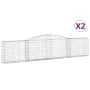 Gabionenkörbe, 2 Stück, Bogenform aus Eisen, 400 x 30 x 80/100 cm von vidaXL, Töpfe und Pflanzgefäße - Ref: Foro24-3146853, P...