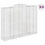 Gabion baskets 4 pcs arch shape iron 300x50x220/240 cm by vidaXL, Pots and planters - Ref: Foro24-3146811, Price: 904,04 €, D...