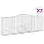 Gabion baskets 2 pcs arc shape iron 400x50x140/160 cm by vidaXL, Pots and planters - Ref: Foro24-3147022, Price: 423,45 €, Di...