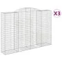 Gabion baskets 3 units, arched shape, iron, 300x50x200/220 cm by vidaXL, Pots and planters - Ref: Foro24-3146792, Price: 623,...