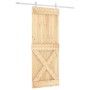 Puerta corredera con herrajes madera maciza de pino 80x210 cm