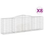 Gabionenkörbe 8 Stück Bogenform Eisen 400x50x120/140 cm von vidaXL, Töpfe und Pflanzgefäße - Ref: Foro24-3147015, Preis: 1,00...