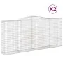 Gabionenkörbe, 2 Stück, Bogenform aus Eisen, 400 x 50 x 180/200 cm von vidaXL, Töpfe und Pflanzgefäße - Ref: Foro24-3147048, ...