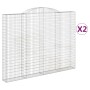 Gabion baskets 2 units, arched shape, iron, 300x30x220/240 cm by vidaXL, Pots and planters - Ref: Foro24-3146629, Price: 419,...
