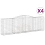 Gabionenkörbe 4 Stück Bogenform Eisen 400x50x120/140 cm von vidaXL, Töpfe und Pflanzgefäße - Ref: Foro24-3147011, Preis: 721,...