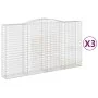 Gabion baskets 3 pcs arch shape iron 400x50x220/240 cm by vidaXL, Pots and planters - Ref: Foro24-3147075, Price: 868,89 €, D...