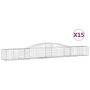 Gabion baskets 15 units, arched shape, iron, 400x50x40/60 cm by vidaXL, Pots and planters - Ref: Foro24-3146966, Price: 1,00 ...