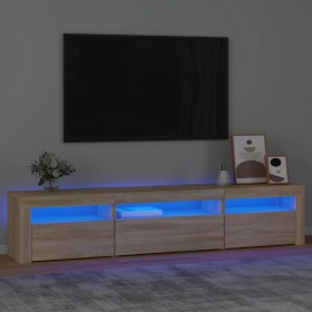 TV-Schrank mit LED-Leuchten Sonoma-Eiche 195x35x40 cm von vidaXL, TV-Möbel - Ref: Foro24-3152740, Preis: 124,75 €, Rabatt: %