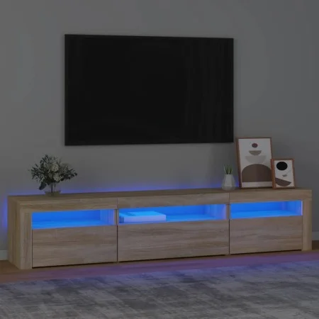 TV-Schrank mit LED-Leuchten Sonoma-Eiche 195x35x40 cm von vidaXL, TV-Möbel - Ref: Foro24-3152740, Preis: 124,99 €, Rabatt: %