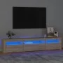 TV cabinet with LED lights Sonoma oak 195x35x40 cm by vidaXL, TV Furniture - Ref: Foro24-3152740, Price: 124,99 €, Discount: %