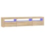 TV-Schrank mit LED-Leuchten Sonoma-Eiche 195x35x40 cm von vidaXL, TV-Möbel - Ref: Foro24-3152740, Preis: 124,75 €, Rabatt: %