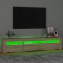 TV-Schrank mit LED-Leuchten Sonoma-Eiche 195x35x40 cm von vidaXL, TV-Möbel - Ref: Foro24-3152740, Preis: 124,75 €, Rabatt: %