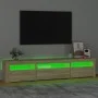 TV-Schrank mit LED-Leuchten Sonoma-Eiche 195x35x40 cm von vidaXL, TV-Möbel - Ref: Foro24-3152740, Preis: 124,99 €, Rabatt: %