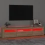 TV cabinet with LED lights Sonoma oak 195x35x40 cm by vidaXL, TV Furniture - Ref: Foro24-3152740, Price: 124,99 €, Discount: %
