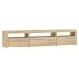 TV-Schrank mit LED-Leuchten Sonoma-Eiche 195x35x40 cm von vidaXL, TV-Möbel - Ref: Foro24-3152740, Preis: 124,99 €, Rabatt: %