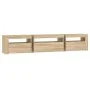 TV cabinet with LED lights Sonoma oak 195x35x40 cm by vidaXL, TV Furniture - Ref: Foro24-3152740, Price: 124,99 €, Discount: %